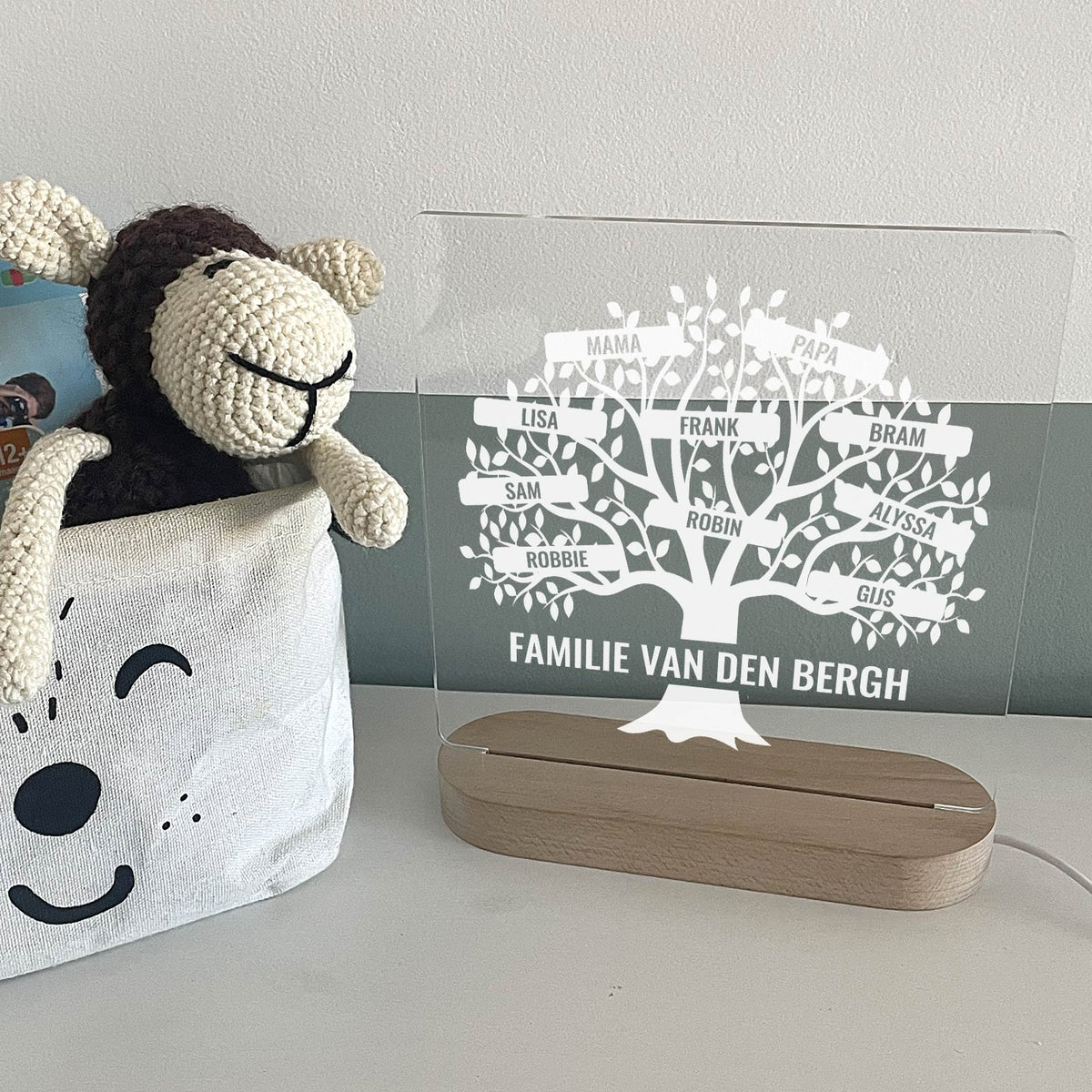 Boom met Namen van de hele Familie Ledlamp - Bella Mia