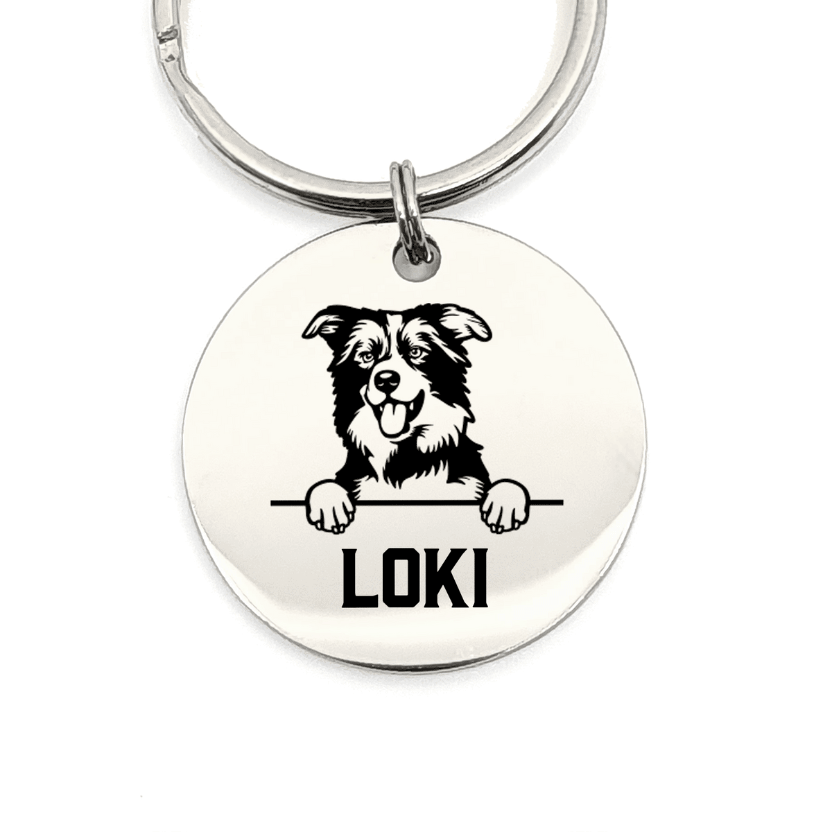 Border Collie + Naam Sleutelhanger - Bella Mia