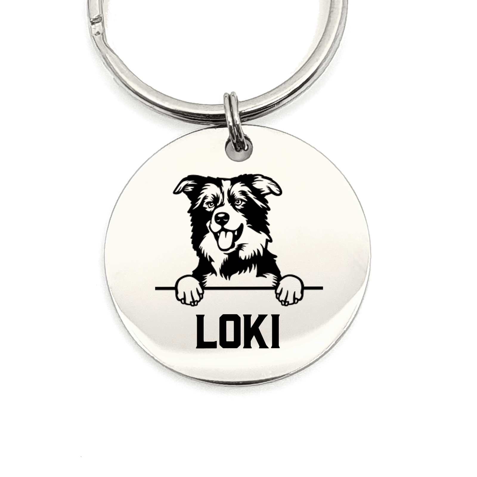 Border Collie + Naam Sleutelhanger - Bella Mia