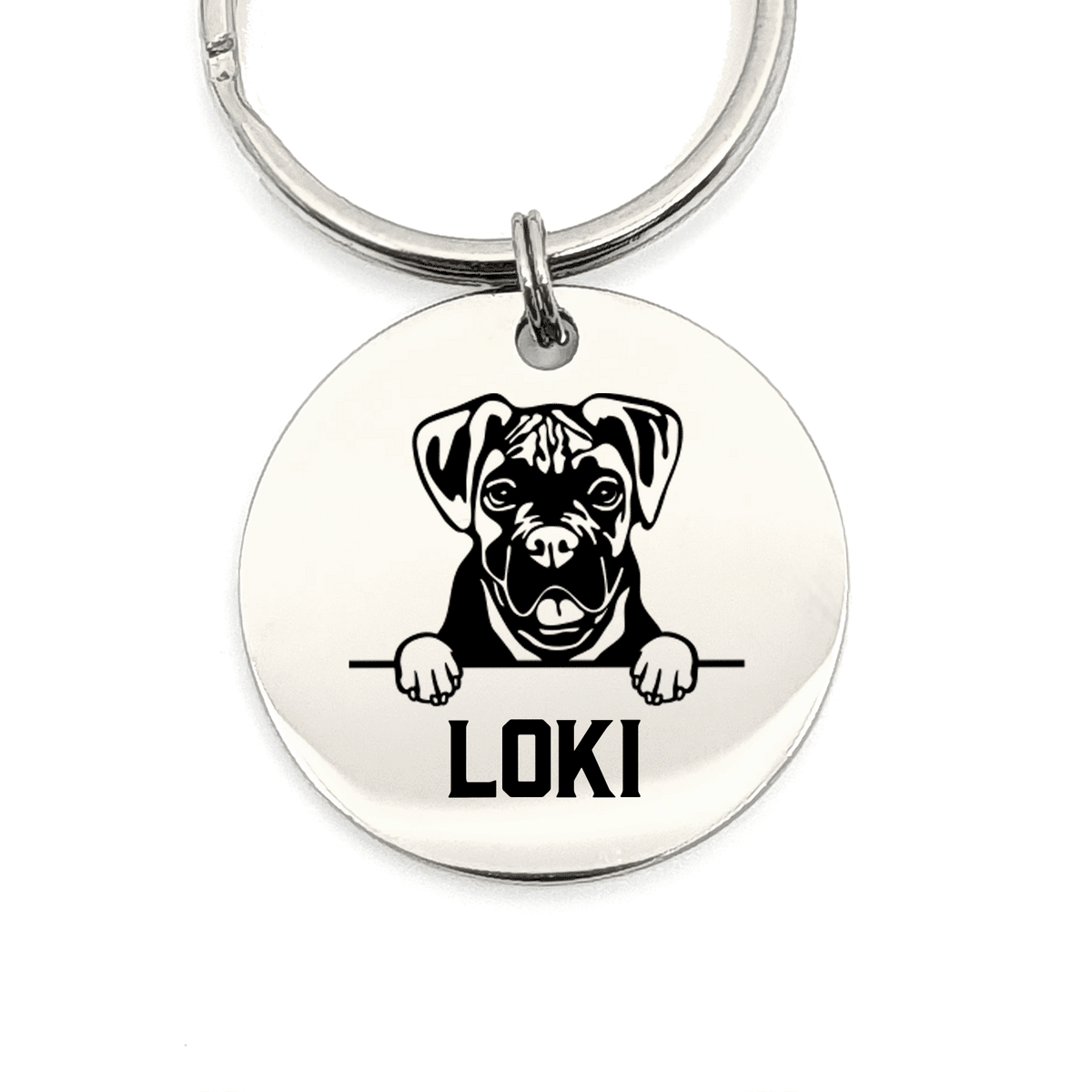 Boxer + Naam Sleutelhanger - Bella Mia