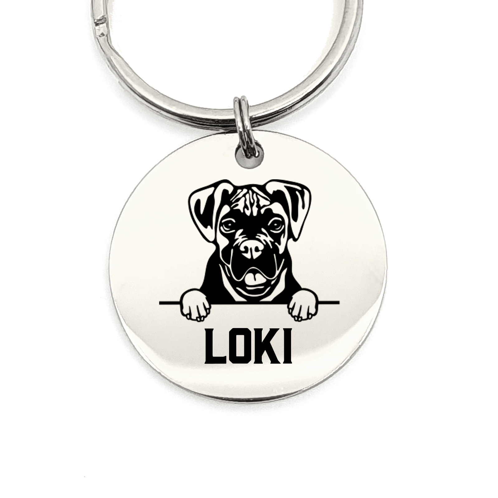 Boxer + Naam Sleutelhanger - Bella Mia