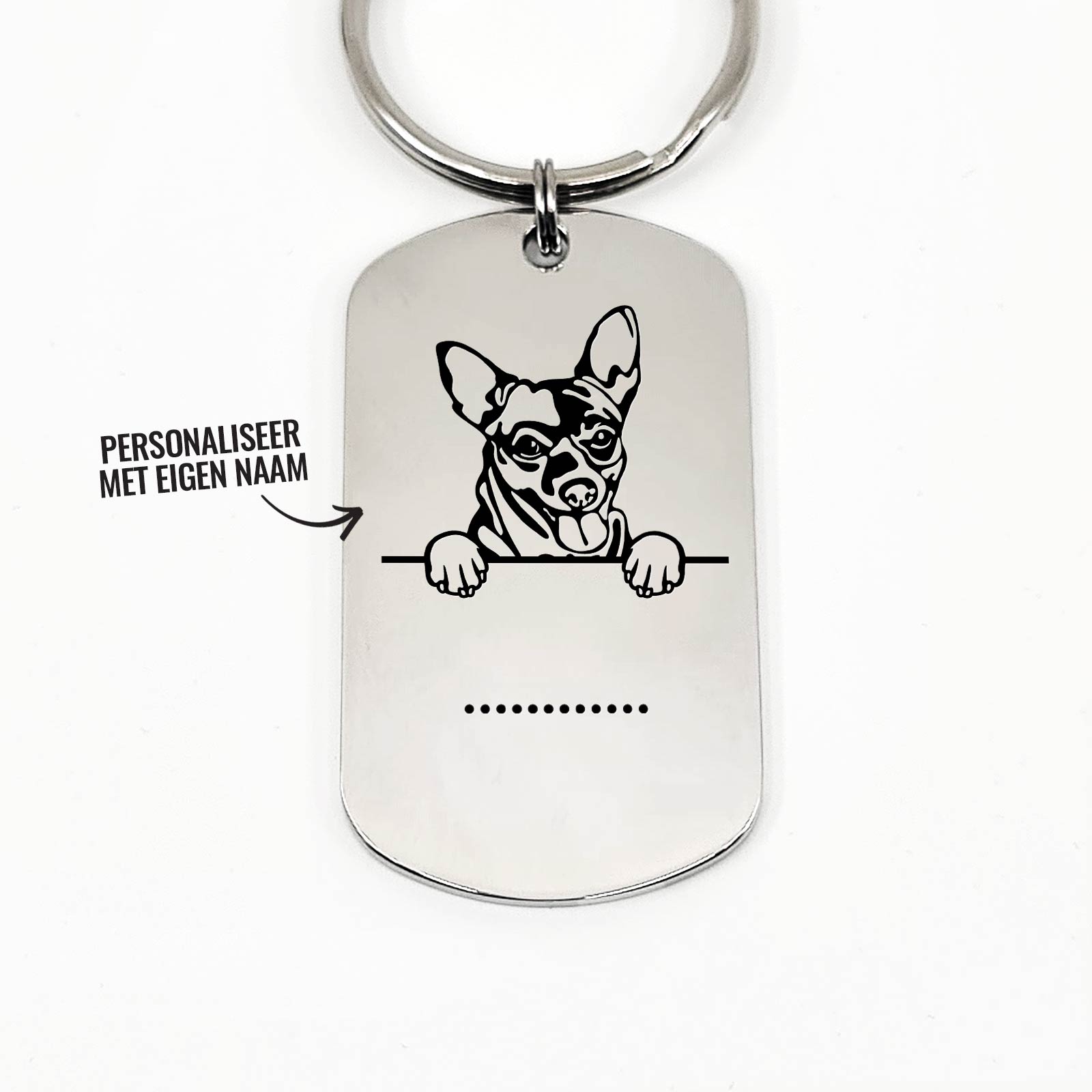 Chihuaha Met Naam Sleutelhanger - Bella Mia