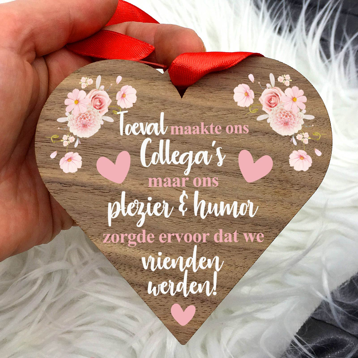 Collega&#39;s en vrienden - Hart van walnoot hout - Bella Mia