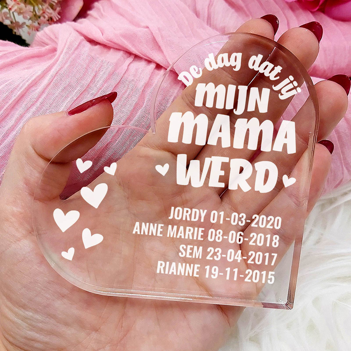 Dag Dat Jij Mijn Mama Werd Hart van Plexiglas - Bella Mia