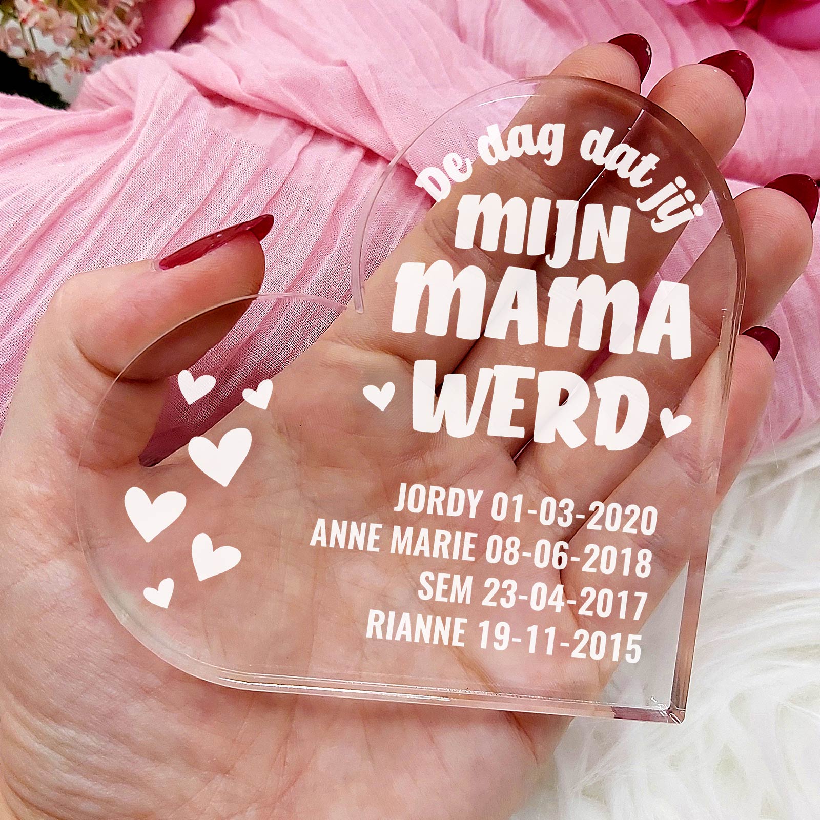 Dag Dat Jij Mijn Mama Werd Hart van Plexiglas - Bella Mia