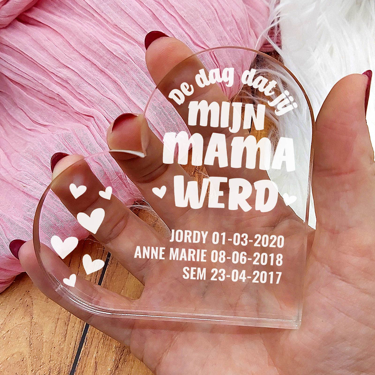 Dag Dat Jij Mijn Mama Werd Hart van Plexiglas - Bella Mia