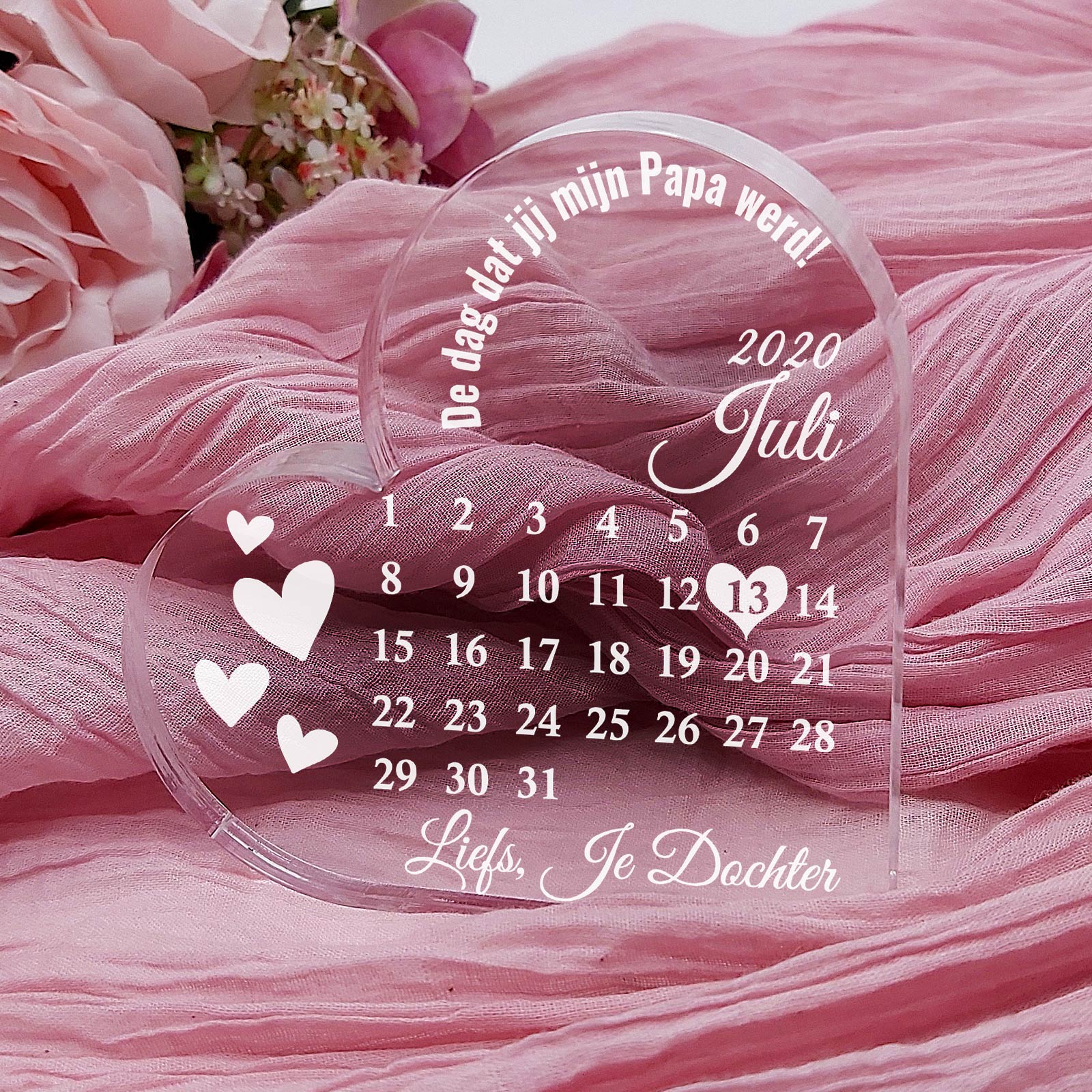 De Beste Dag Ooit Kalender - Hart van Plexi Glas - Bella Mia