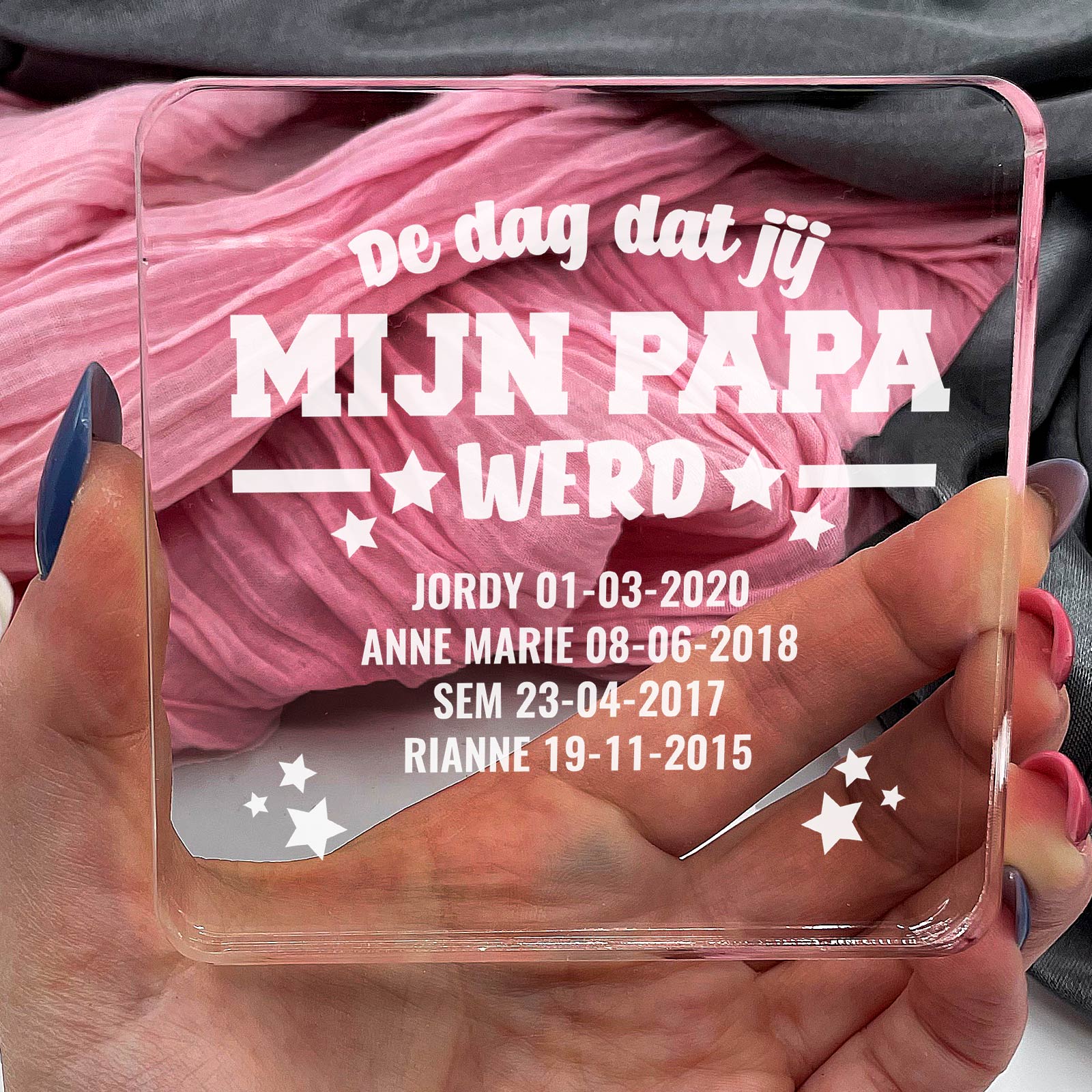 De Dag Dat Jij Mijn Papa Werd Plexiglas Cadeau - Bella Mia