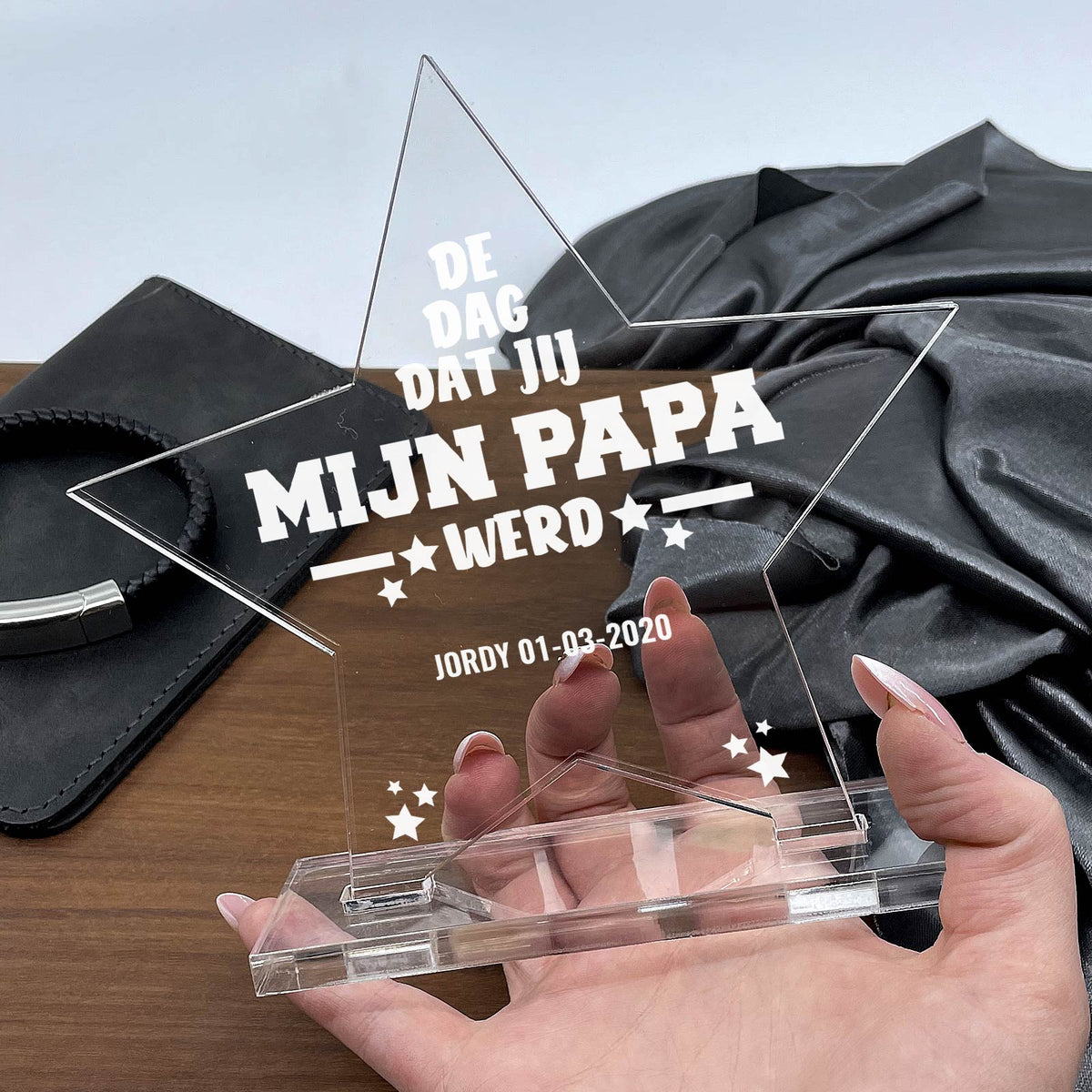 De Dag Dat Jij Mijn Papa Werd Plexiglas Star Award - Bella Mia