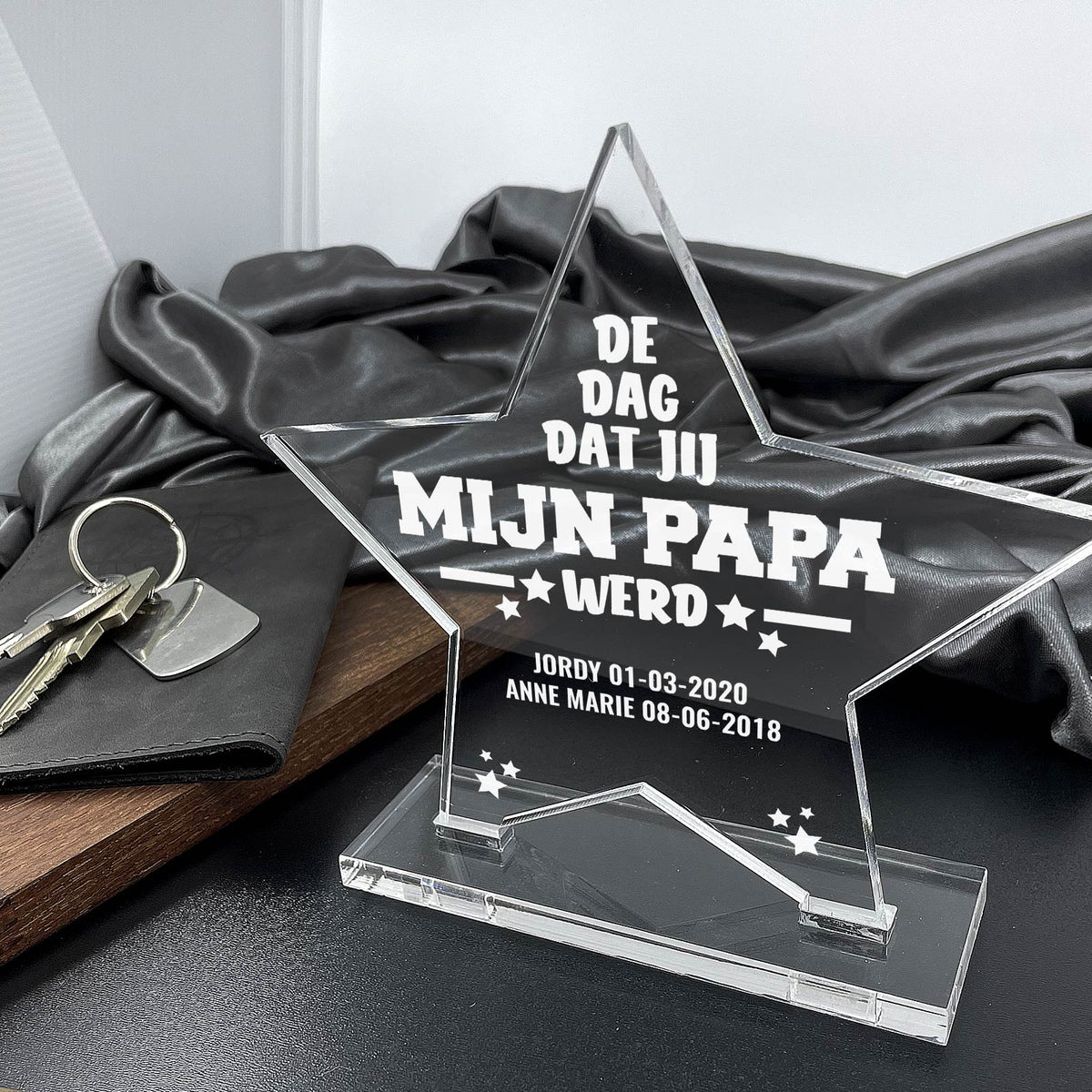 De Dag Dat Jij Mijn Papa Werd Plexiglas Star Award - Bella Mia