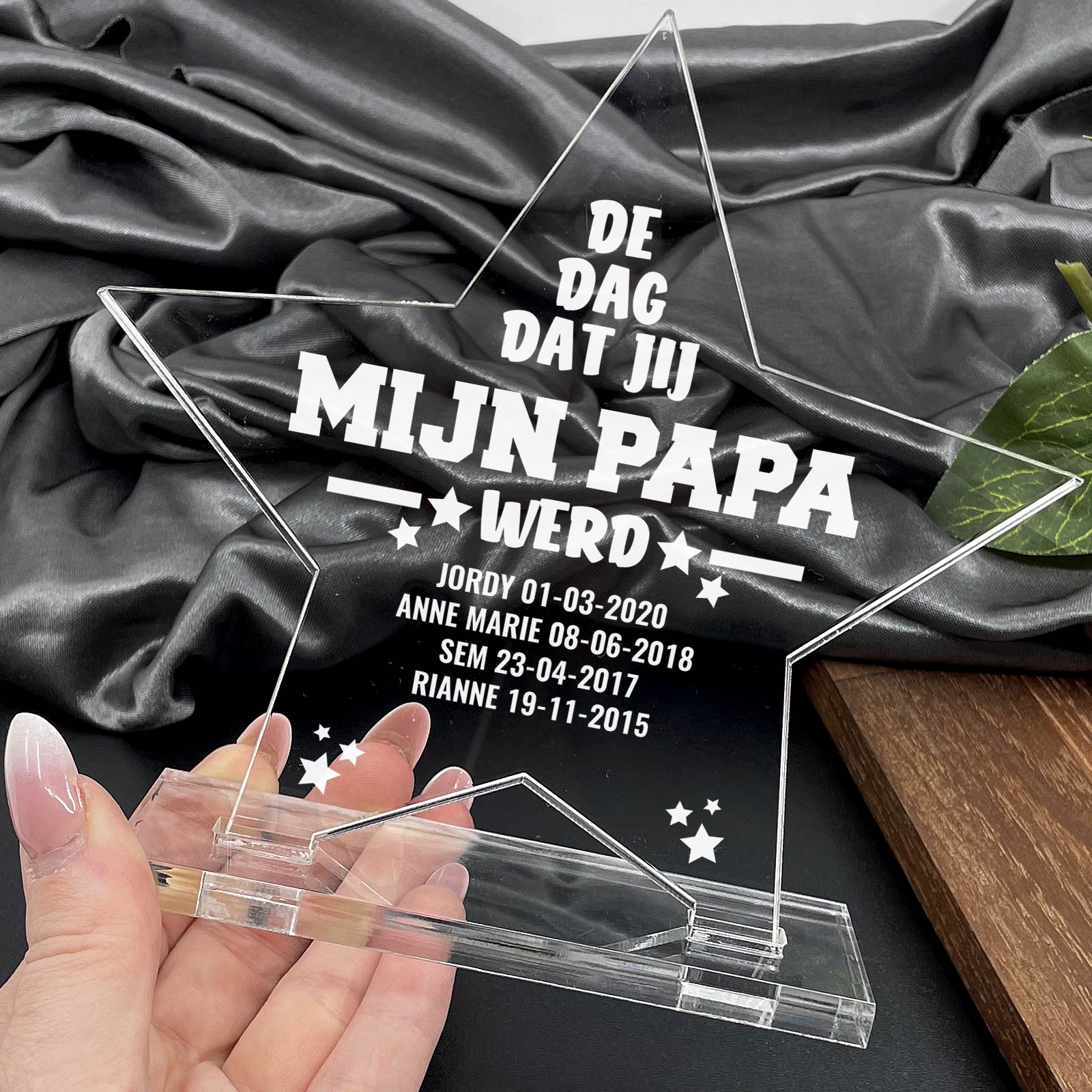 De Dag Dat Jij Mijn Papa Werd Plexiglas Star Award - Bella Mia
