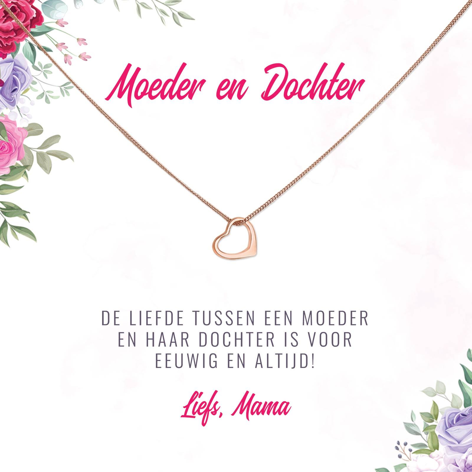 Zilveren moeder en dochter ketting harten Zilveren moeder en dochter ketting harten