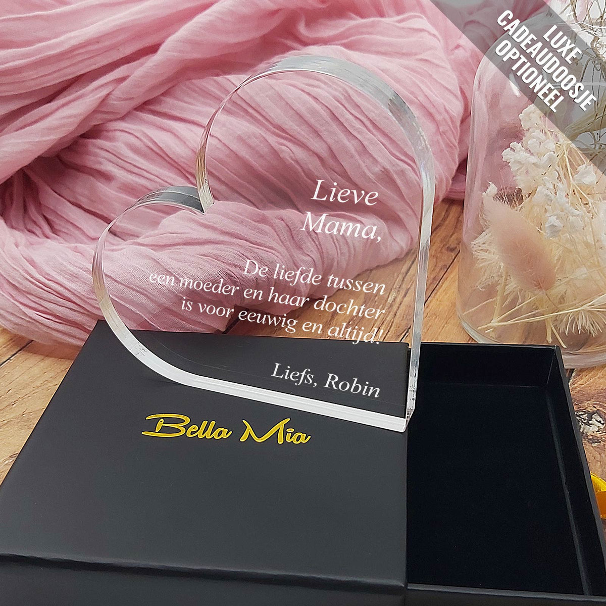 De Liefde Tussen Een Moeder En Haar Dochter - Mama &amp; Dochter Hart van Plexi Glas - Bella Mia