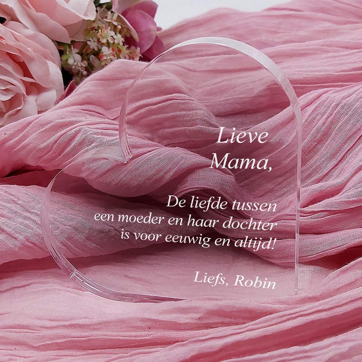 De Liefde Tussen Een Moeder En Haar Dochter - Mama &amp; Dochter Hart van Plexi Glas - Bella Mia