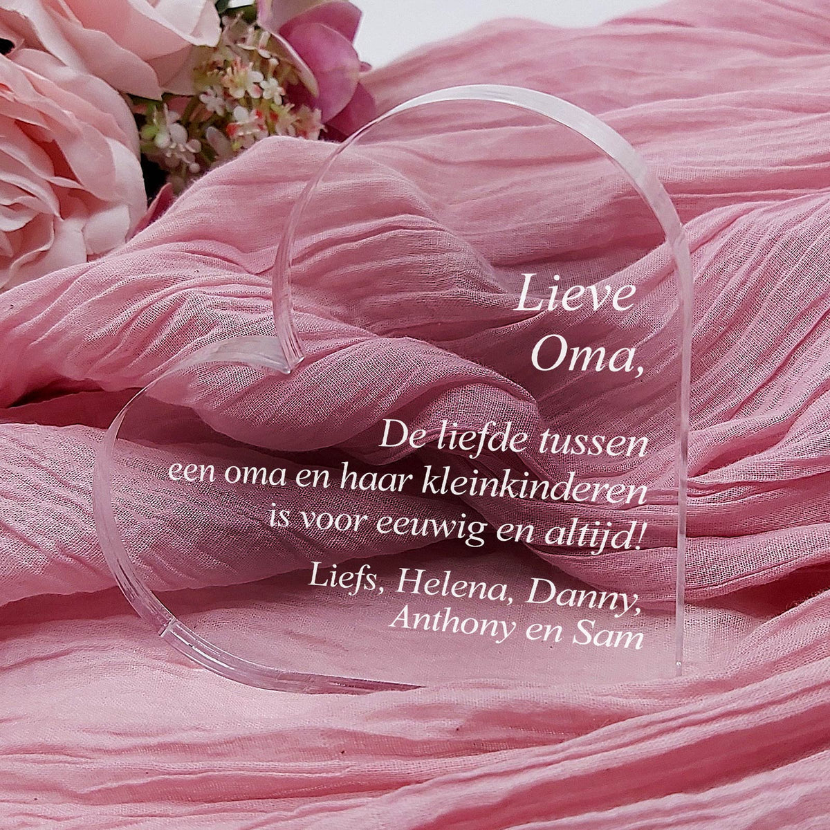 De Liefde Tussen Een Oma En Haar Kleinkinderen - Oma &amp; Kleinkinderen Hart van Plexi Glas - Bella Mia