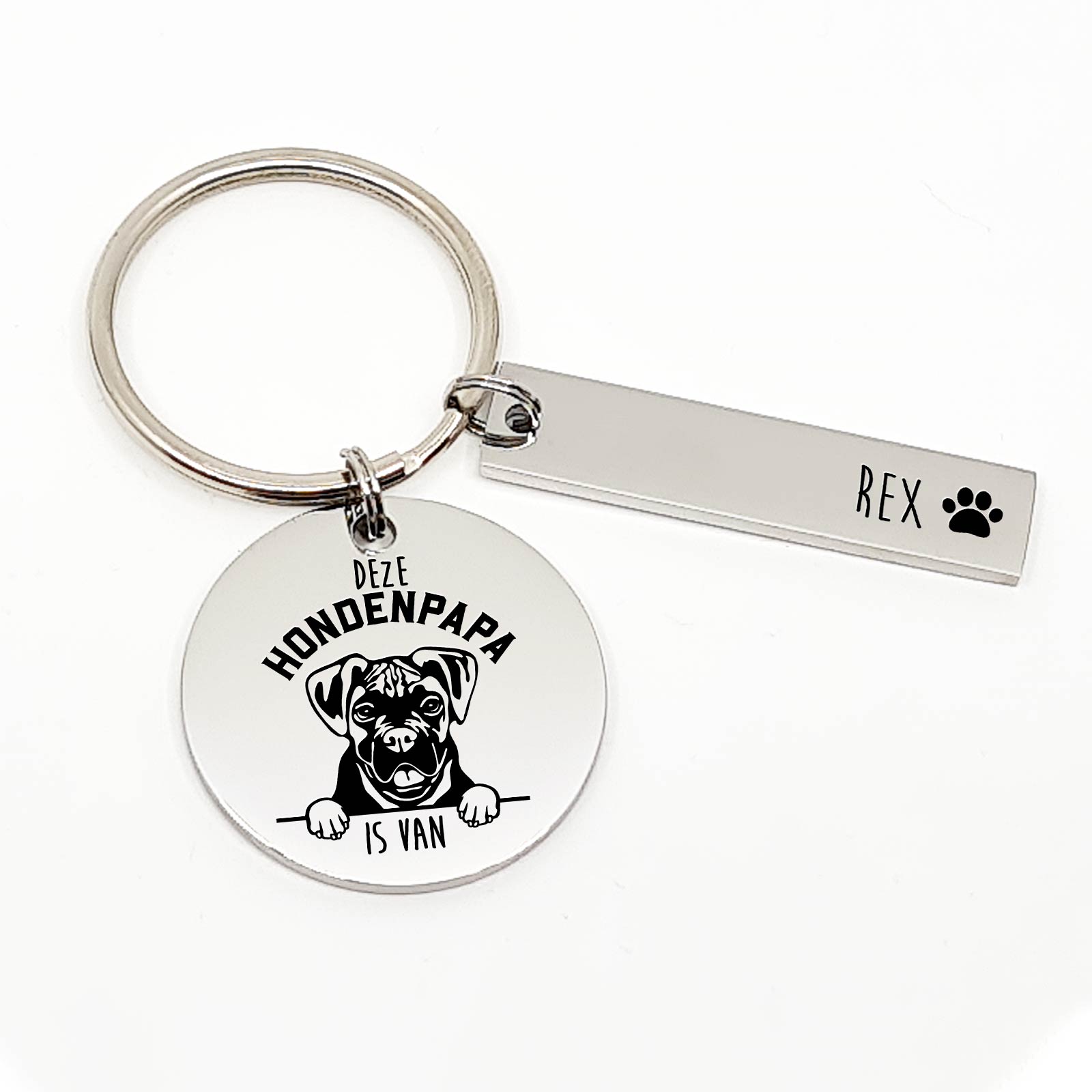 Deze Boxer Hondenpapa Is Van Sleutelhanger - Bella Mia