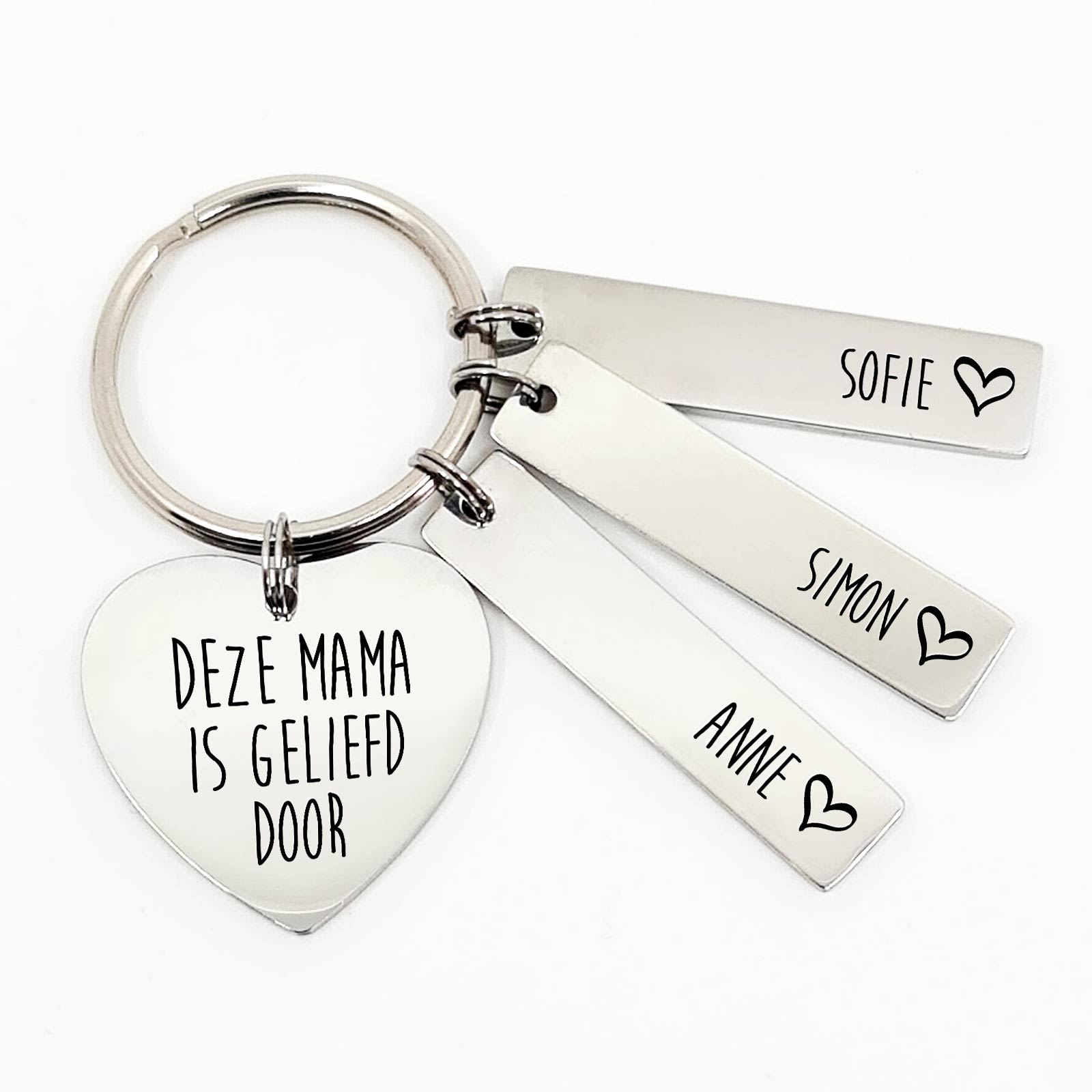 Deze Mama Is Geliefd Door - Hart Sleutelhanger - Bella Mia