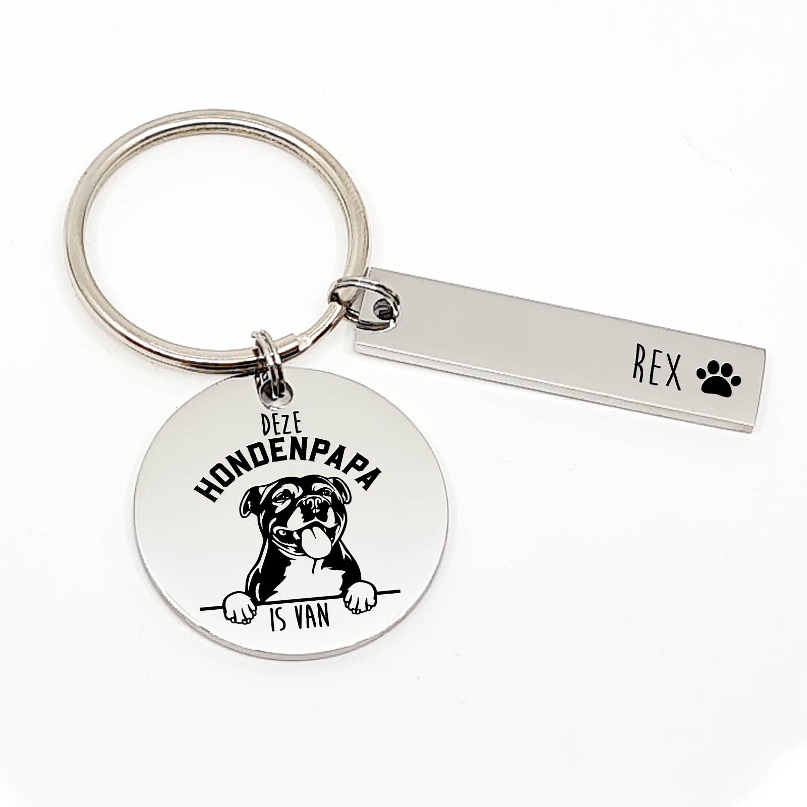 Deze Staffordshire Bull Terriër Hondenpapa Is Van Sleutelhanger - Bella Mia