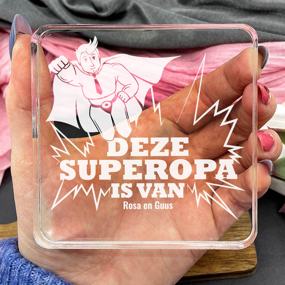 Deze Superopa is van Plexi Glas Cadeau - Bella Mia