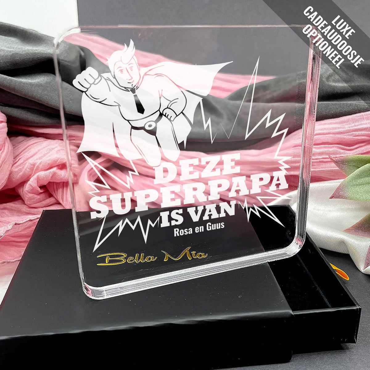 Deze Superpapa is van Plexi Glas Cadeau - Bella Mia