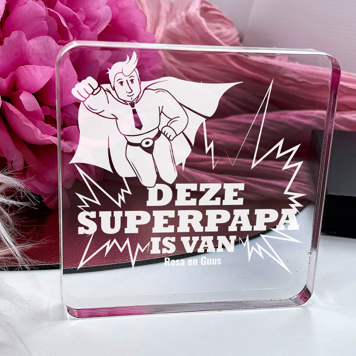 Deze Superpapa is van Plexi Glas Cadeau - Bella Mia