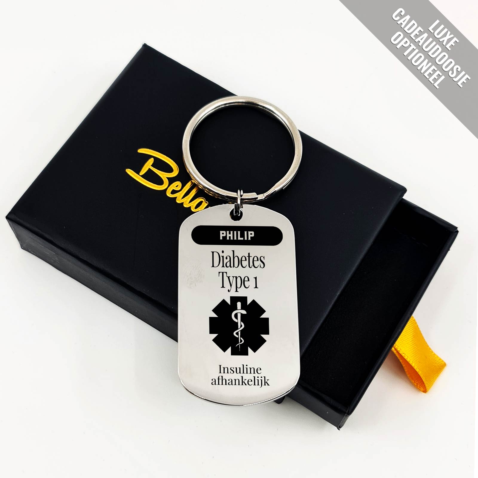 Diabetes Type 1 Sleutelhanger - Bella Mia