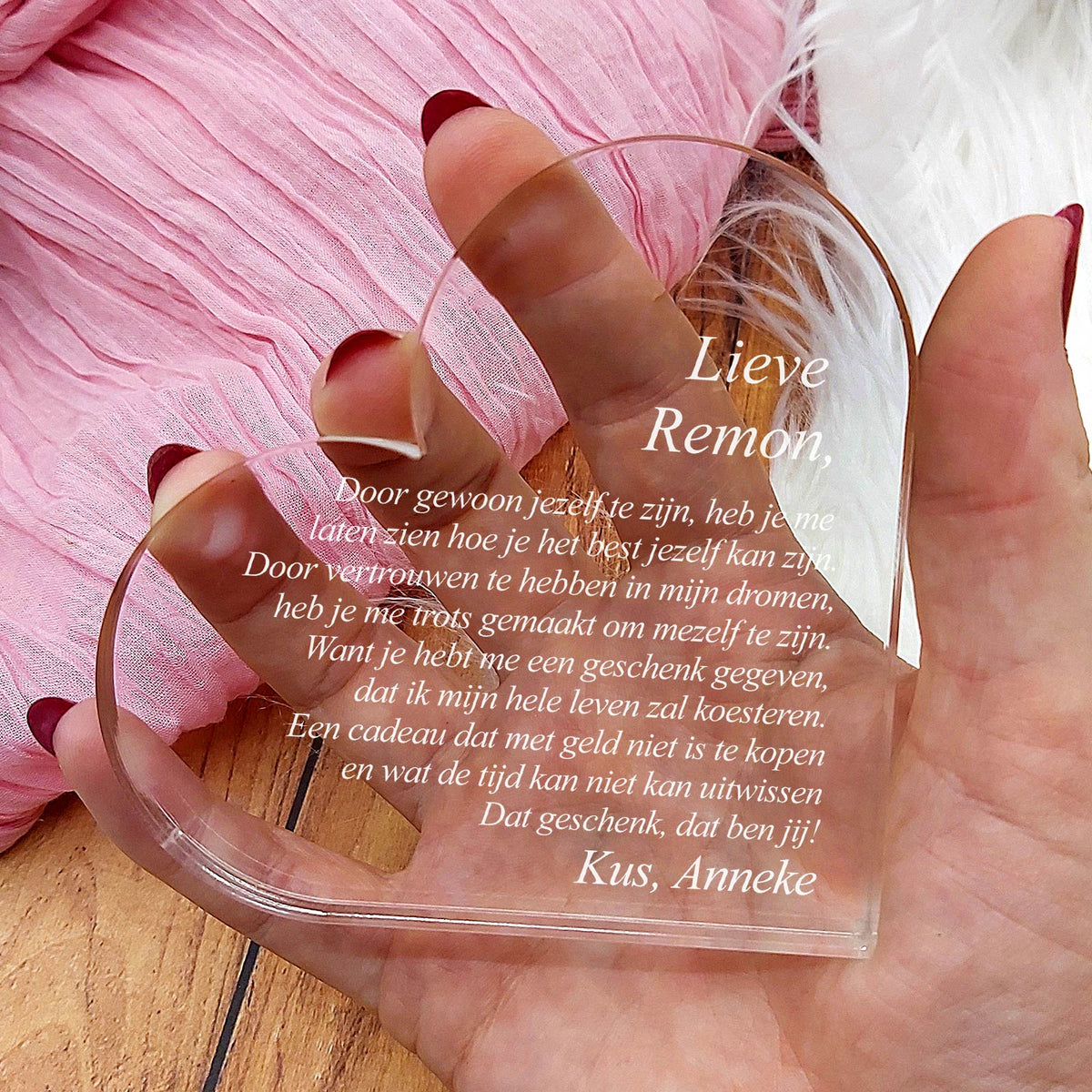 Door Jezelf Te Zijn Hart van Plexi Glas - Bella Mia