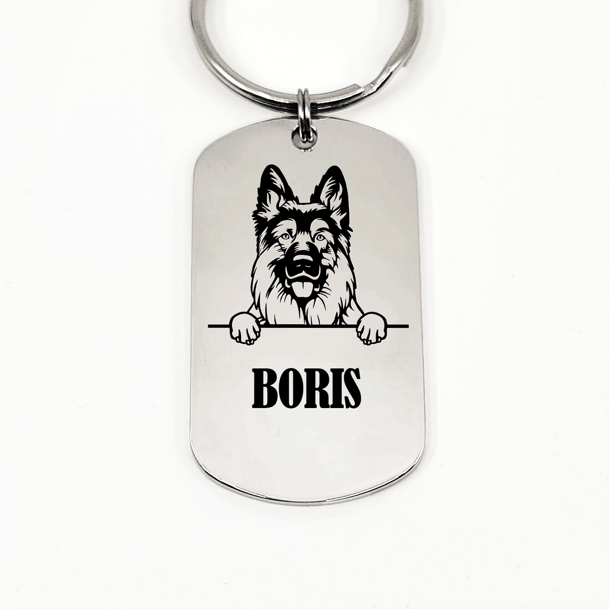 Duitse Herder Met Naam Sleutelhanger - Bella Mia