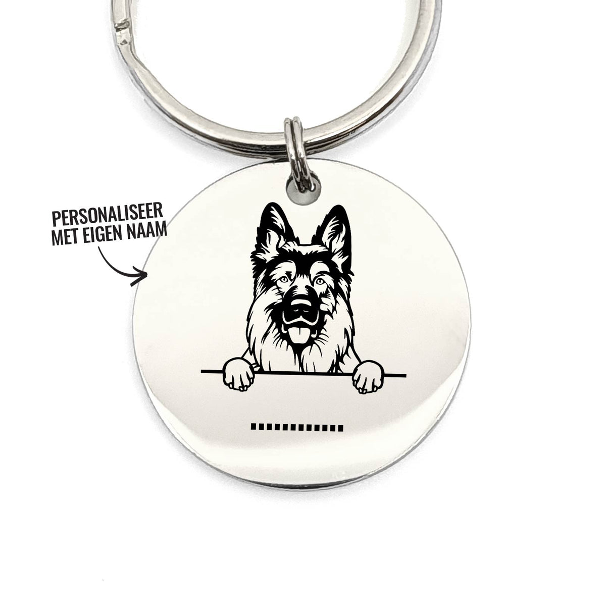 Duitste Herder + Naam Sleutelhanger - Bella Mia