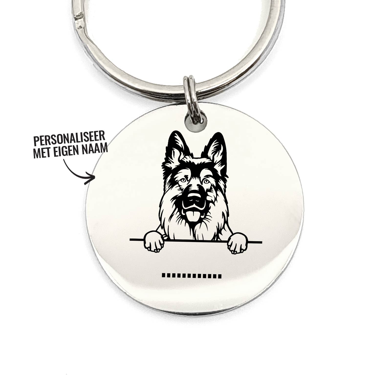 Duitste Herder + Naam Sleutelhanger - Bella Mia