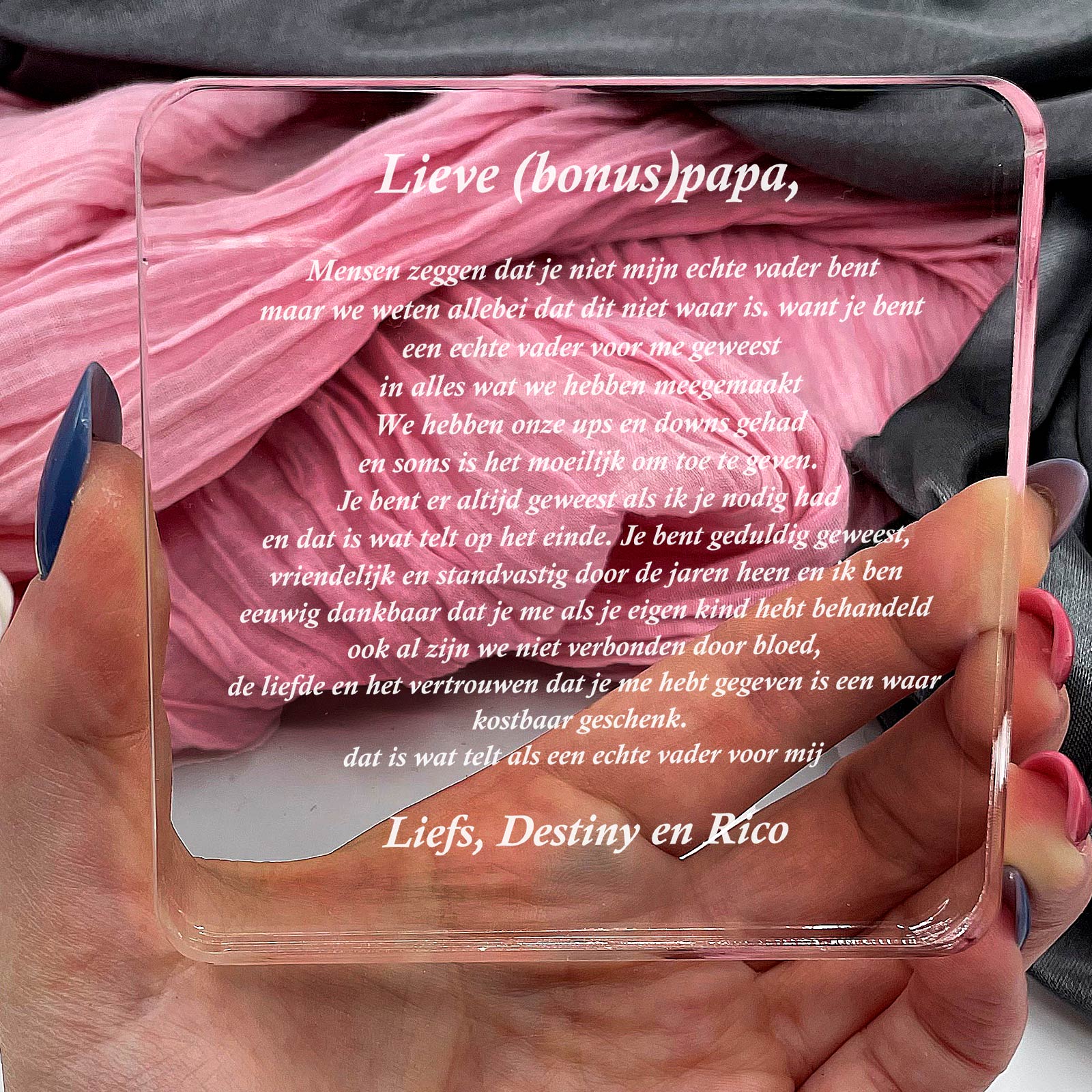 Een Echte Vader Voor Mij Plexi Glas Cadeau - Bella Mia