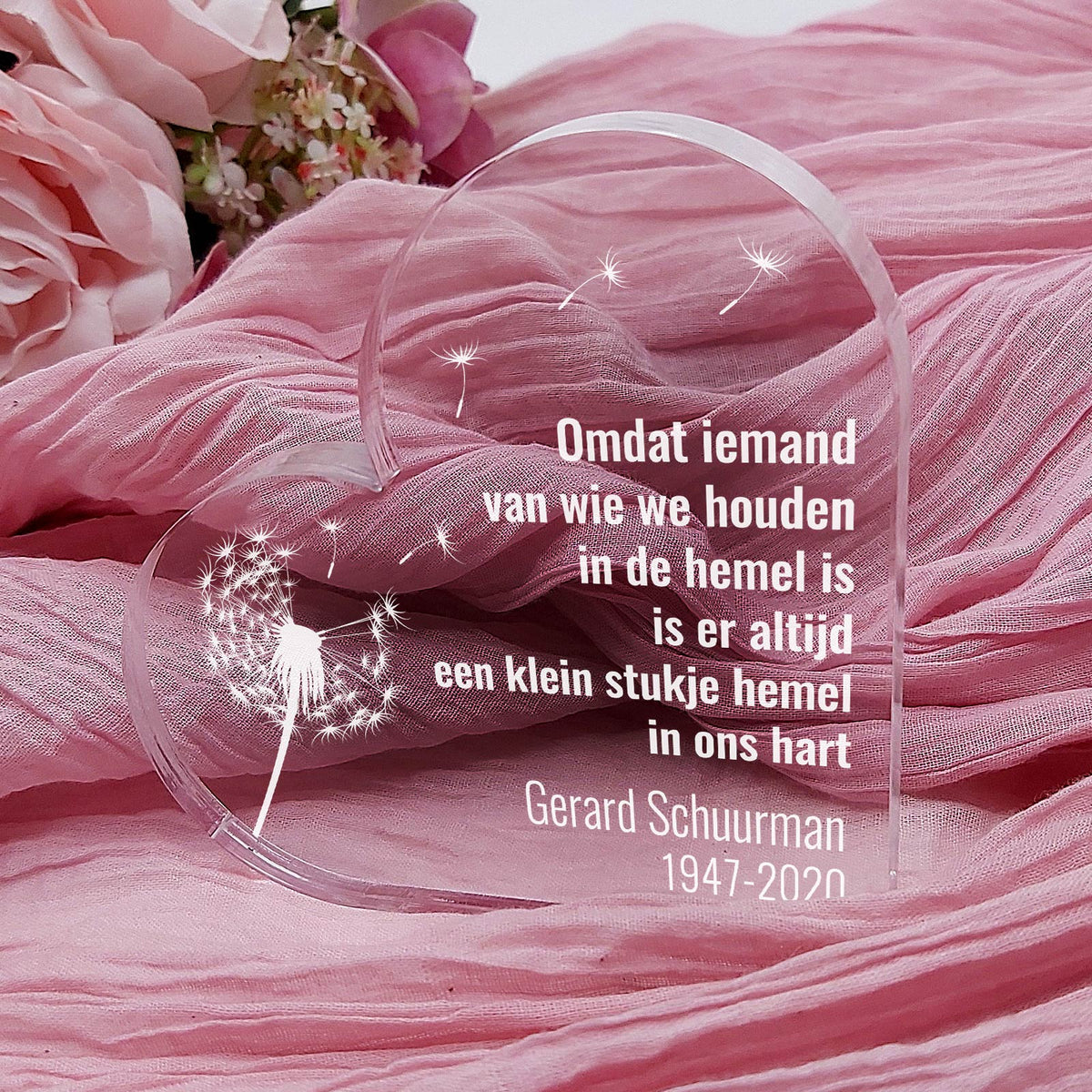 Een Klein Stukje Hemel - Hart van Plexi Glas - Bella Mia