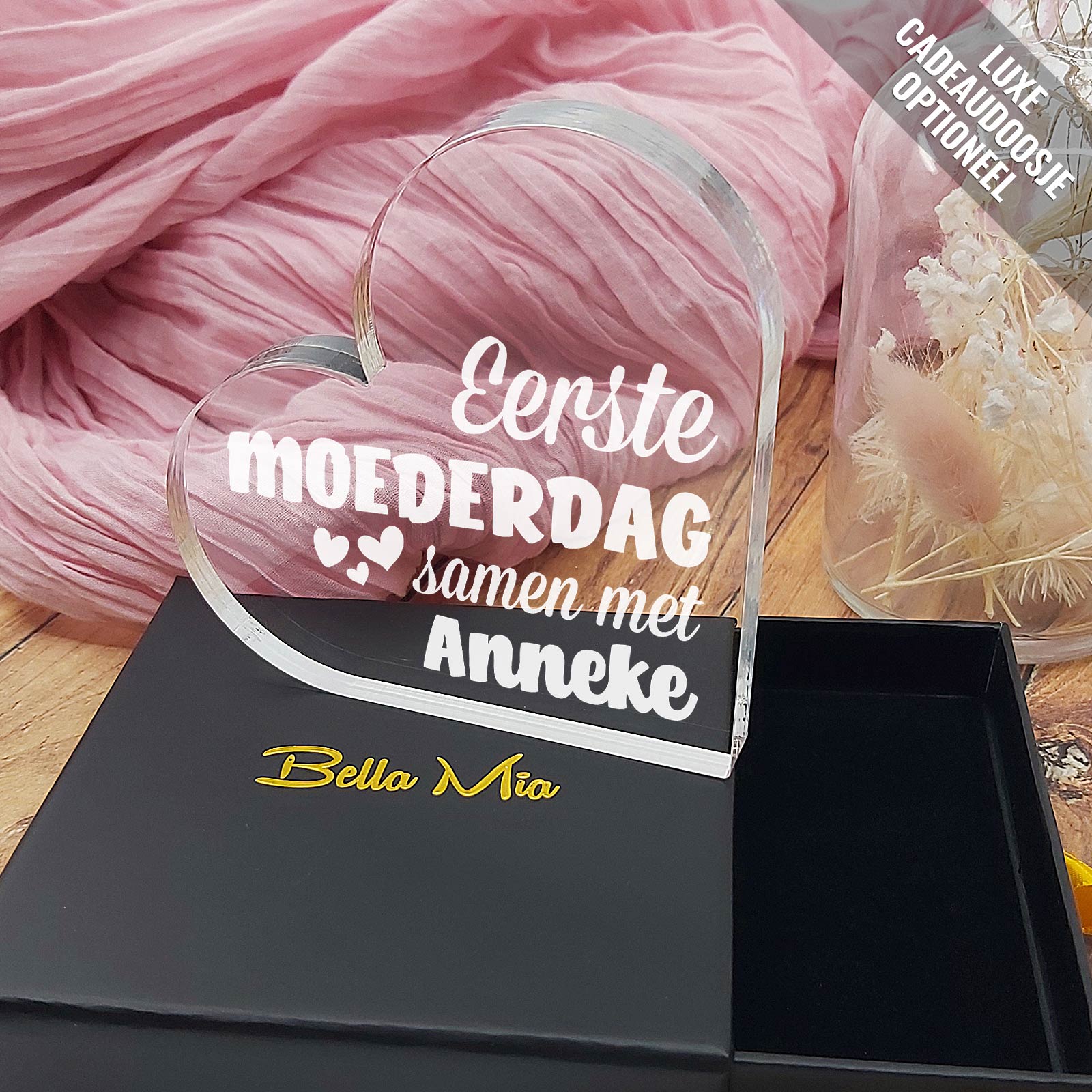 Eerste Moederdag Samen Hart van Plexiglas - Bella Mia