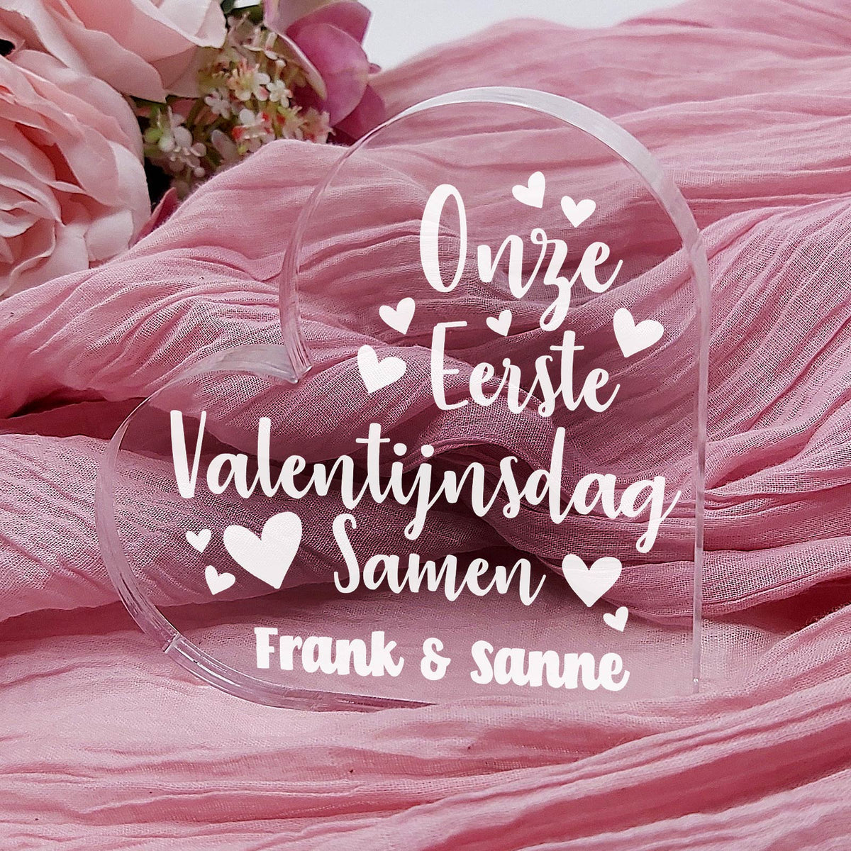 Eerste Valentijnsdag Samen Hart van Plexi Glas - Bella Mia