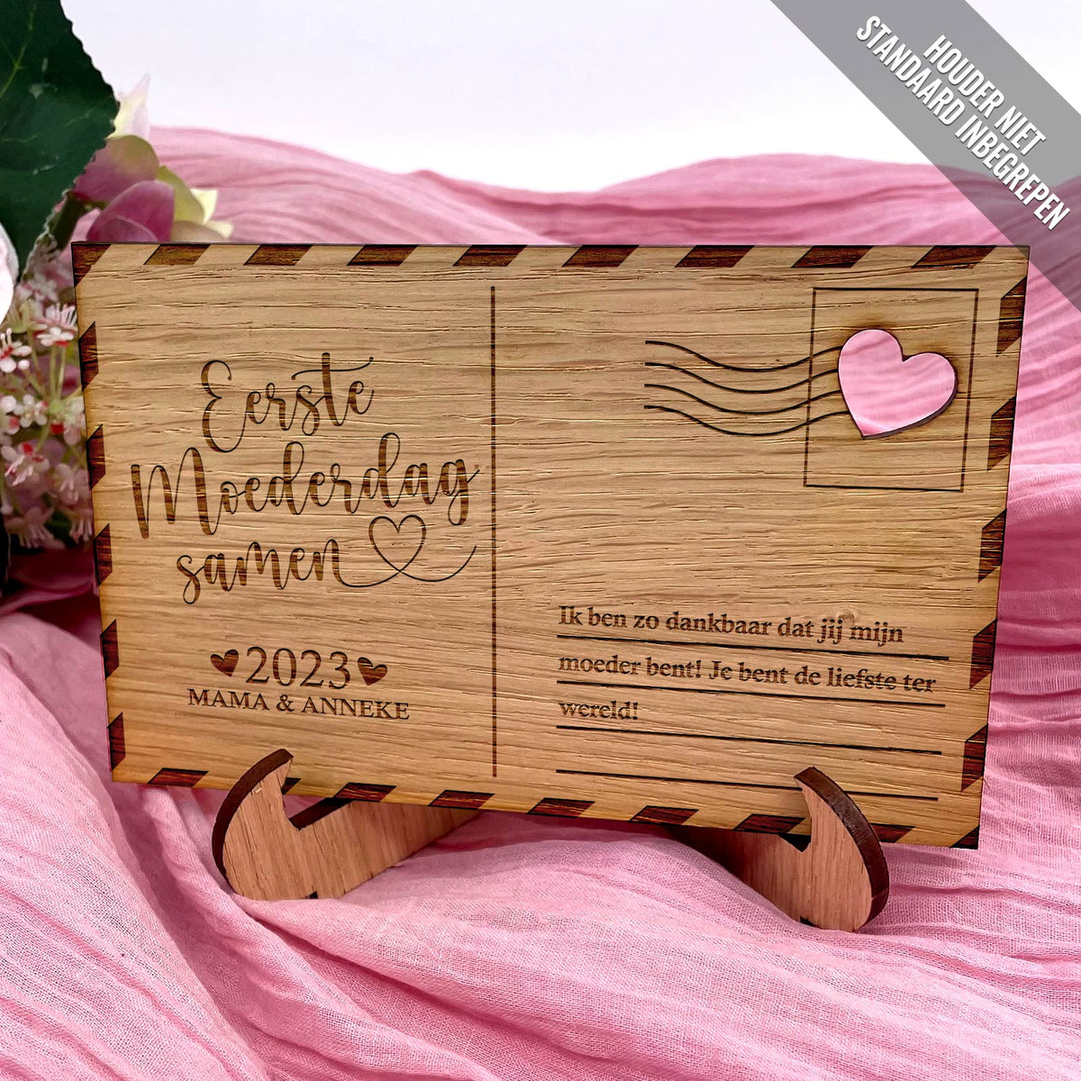 Eeste Moederdag Samen Houten Kaartje - Bella Mia