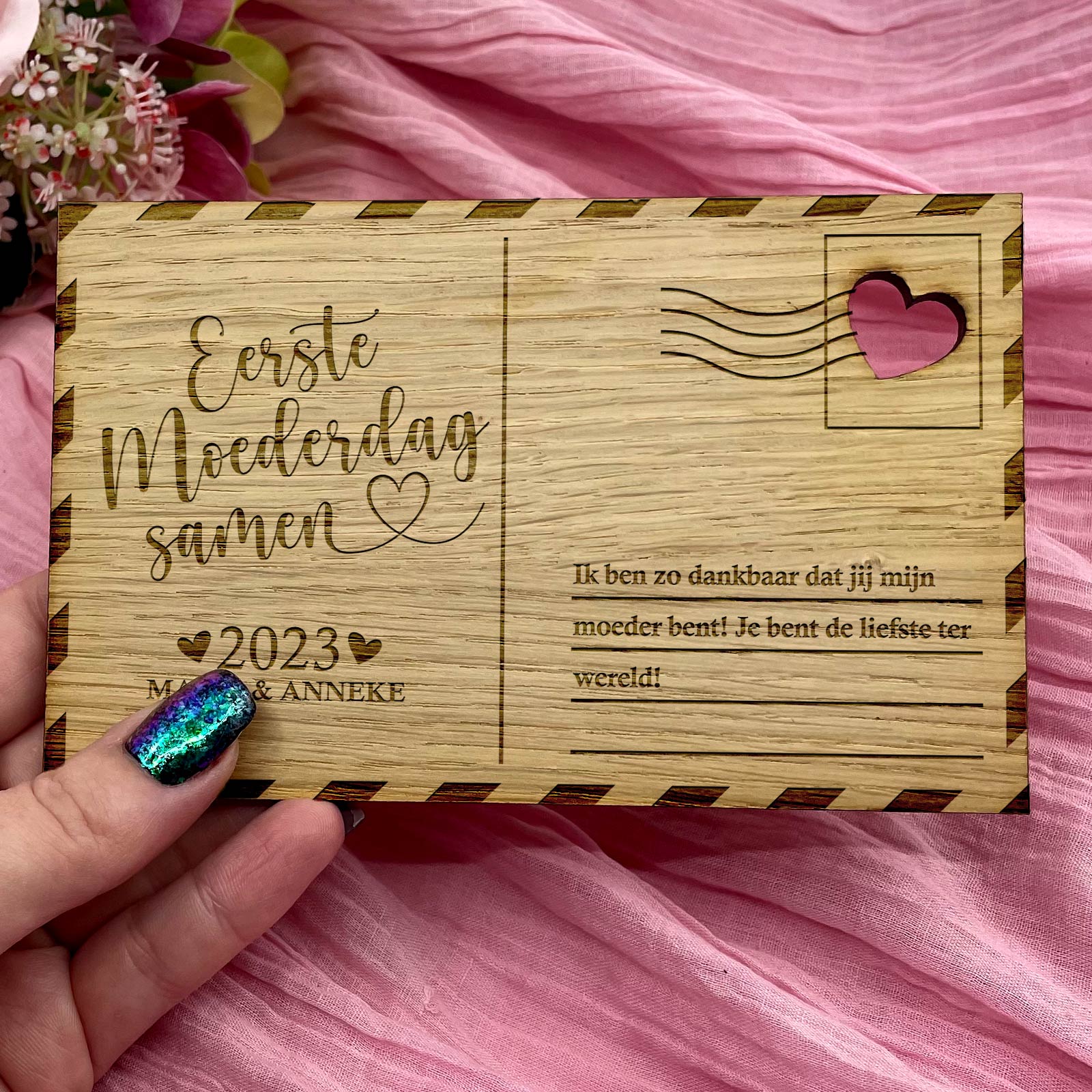 Eeste Moederdag Samen Houten Kaartje - Bella Mia