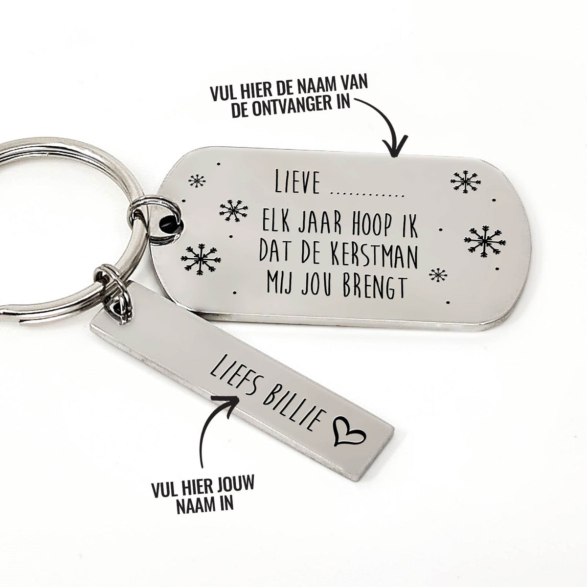 Elk Jaar Hoop Ik Dat De Kerstman Mij Jou Brengt Sleutelhanger - Bella Mia