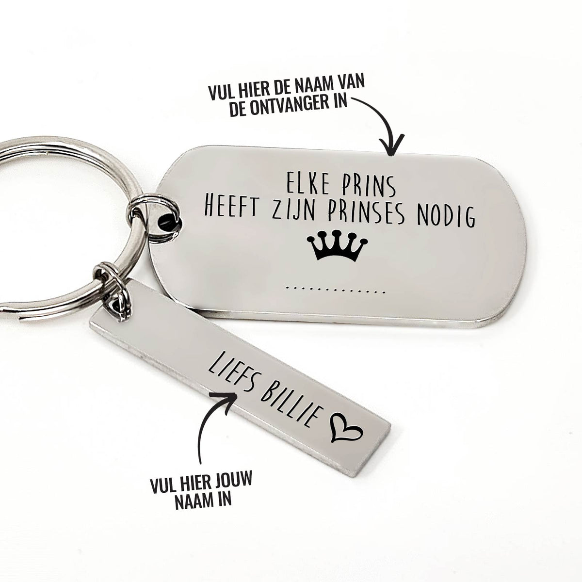 Elke Prins Heeft Zijn Prinses nodig Sleutelhanger - Bella Mia