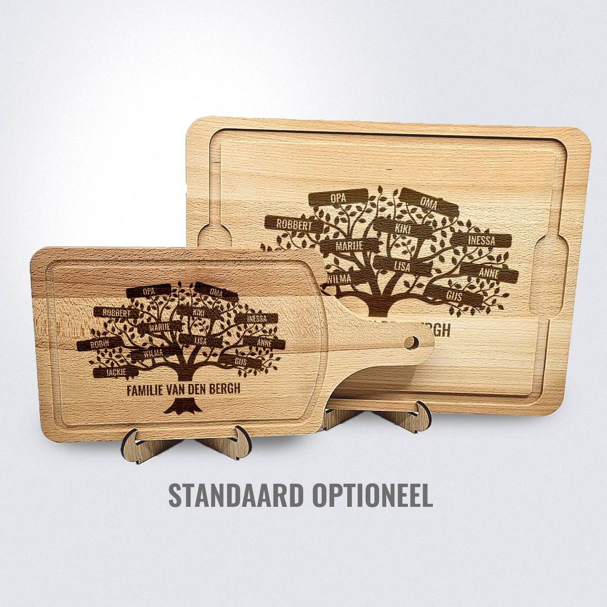 Familie Boom met namen Snijplank - Bella Mia