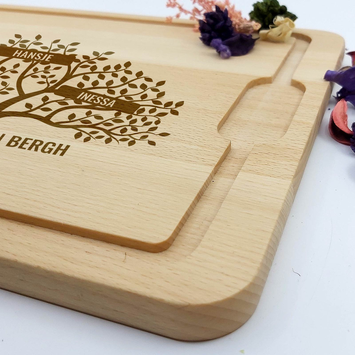 Familie Boom met namen Snijplank - Bella Mia