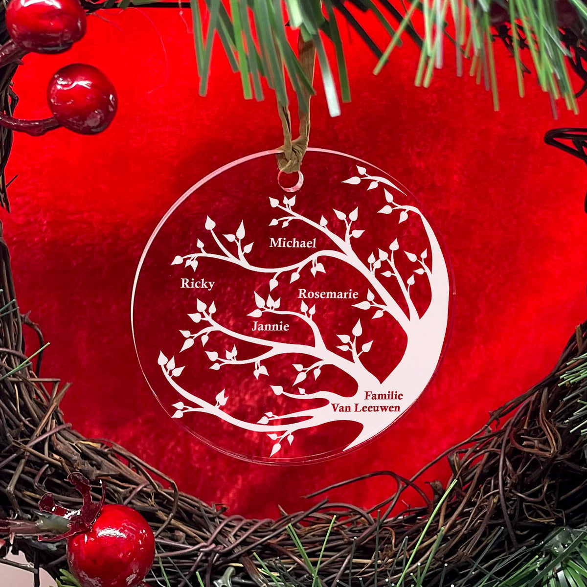 Familie Boom Plexiglas Kerstbal - Bella Mia