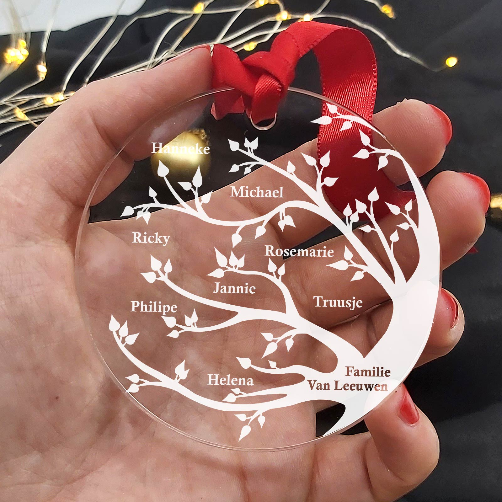 Familie Boom Plexiglas Kerstbal - Bella Mia