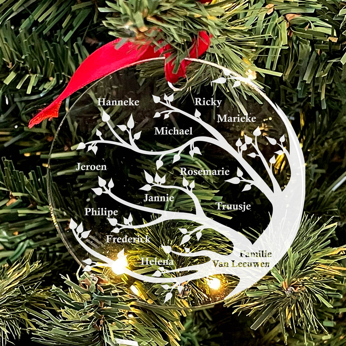 Familie Boom Plexiglas Kerstbal - Bella Mia