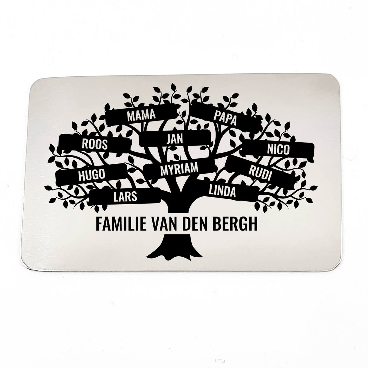 Familie Boom Stalen Kaartje - Bella Mia