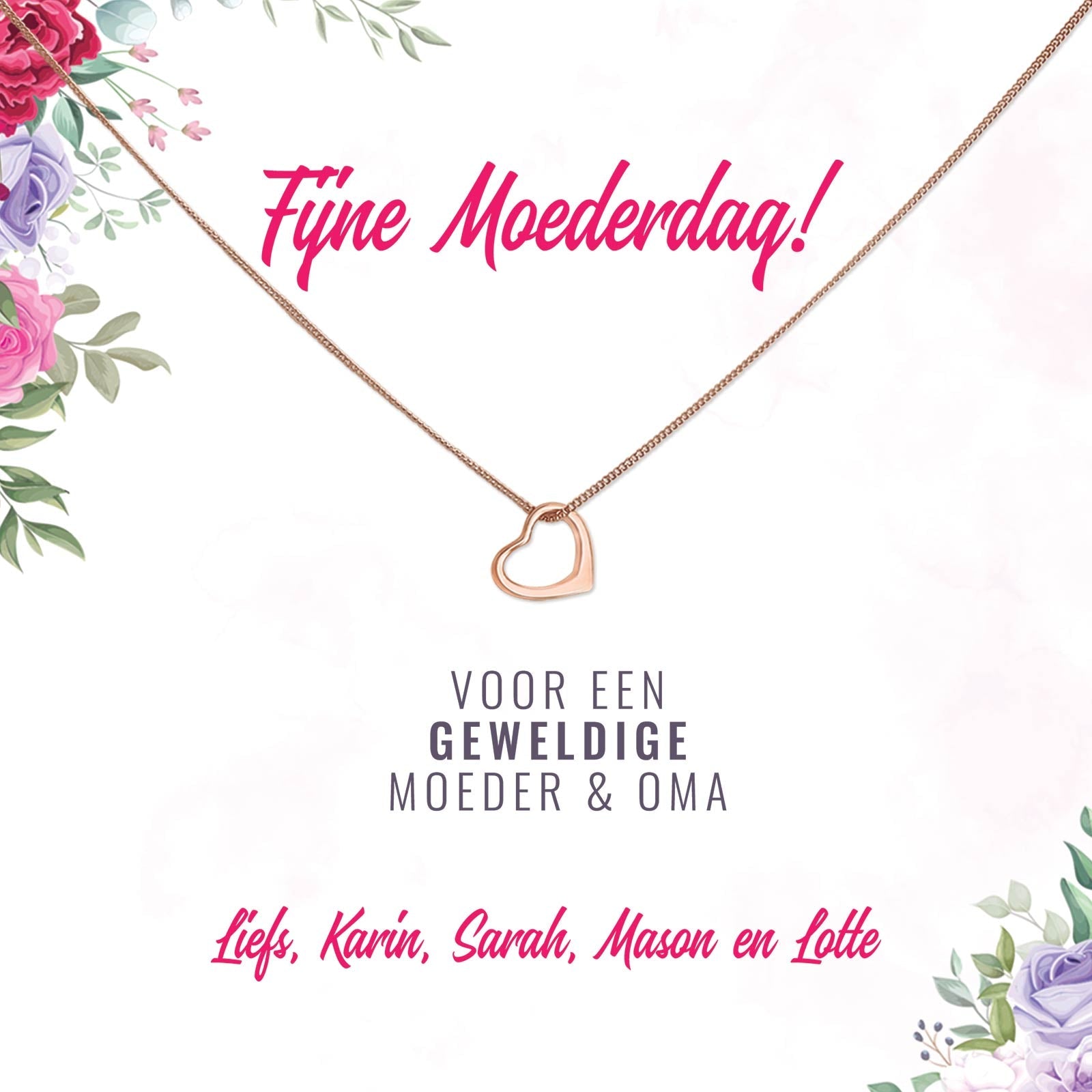 Fijne Moederdag Moeder & Oma Ketting - Bella Mia