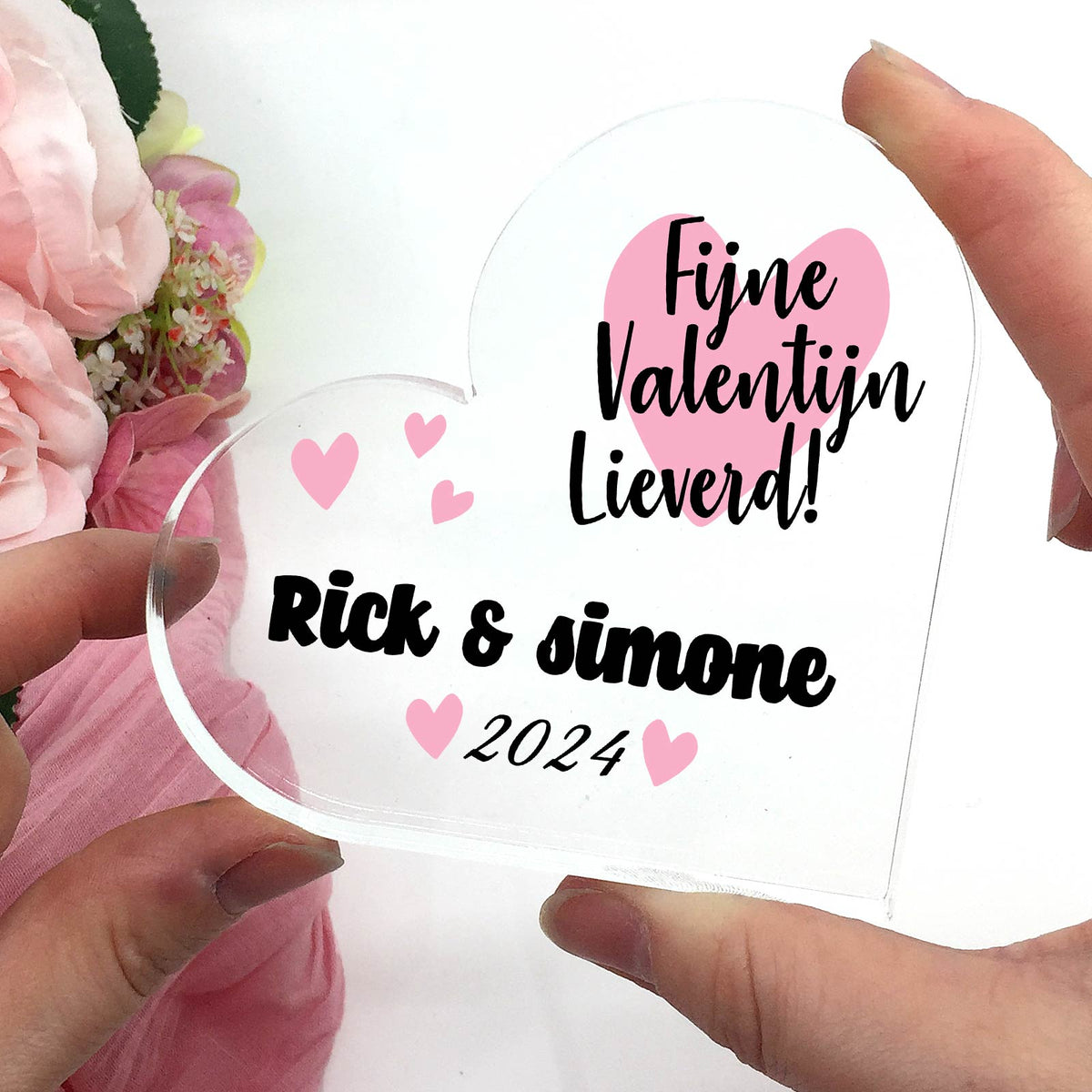 Fijne Valentijn Lieverd - Hart van Plexiglas - Bella Mia