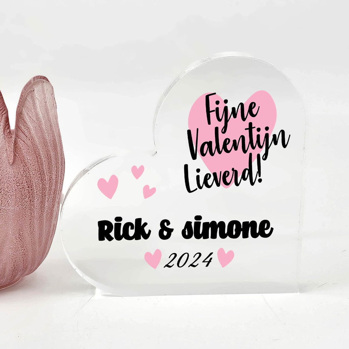 Fijne Valentijn Lieverd - Hart van Plexiglas - Bella Mia