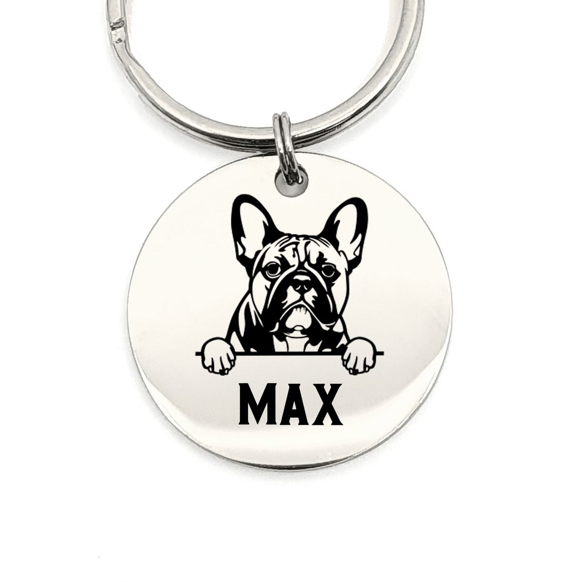 Franse Bulldog + Naam Sleutelhanger - Bella Mia