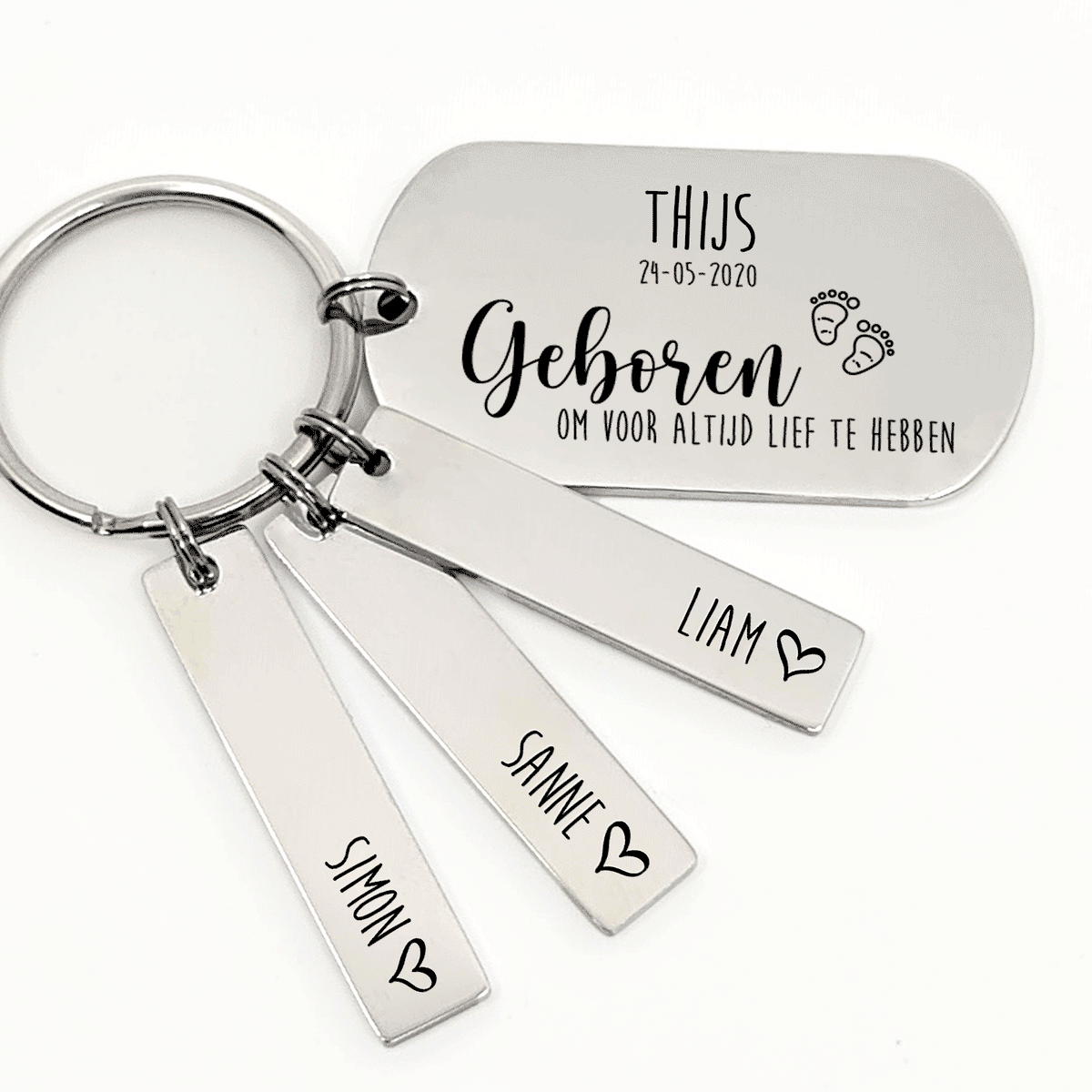 Geboren Om Altijd Lief Te Hebben Sleutelhanger - Bella Mia