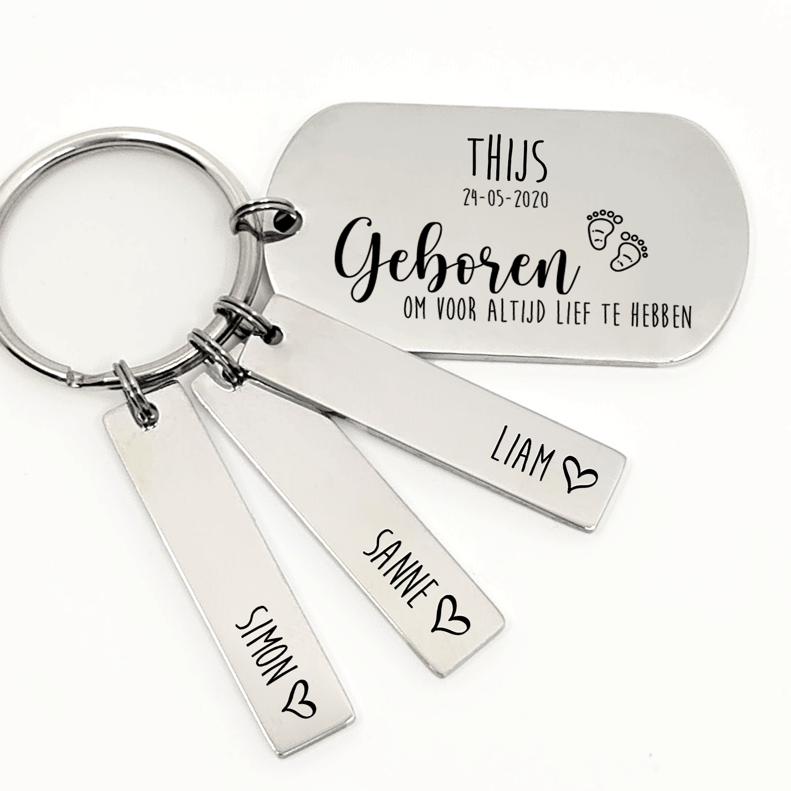 Geboren Om Altijd Lief Te Hebben Sleutelhanger - Bella Mia